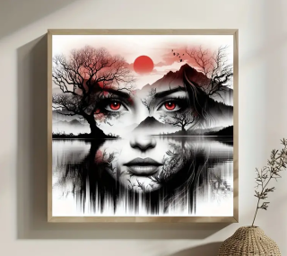 Diamond Painting 40x40 Frau & Landschaftsdesign